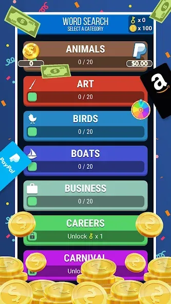 Make Money: Word Search (Мейк Мани)  [МОД Много денег] Screenshot 1