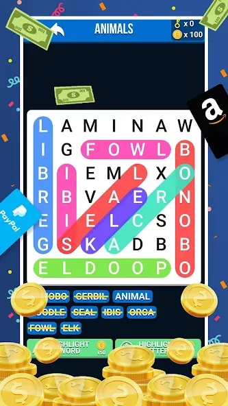 Make Money: Word Search (Мейк Мани)  [МОД Много денег] Screenshot 2