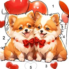 Скачать взломанную Dog Coloring, Color by number  [МОД Все открыто] - полная версия apk на Андроид