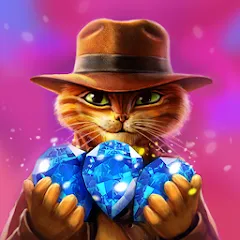 Взломанная Indy Cat: Match 3 Adventure  [МОД Много монет] - последняя версия apk на Андроид