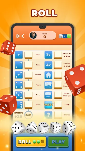 Yatzy - Fun Classic Dice Game (Ятзи)  [МОД Unlocked] Screenshot 3