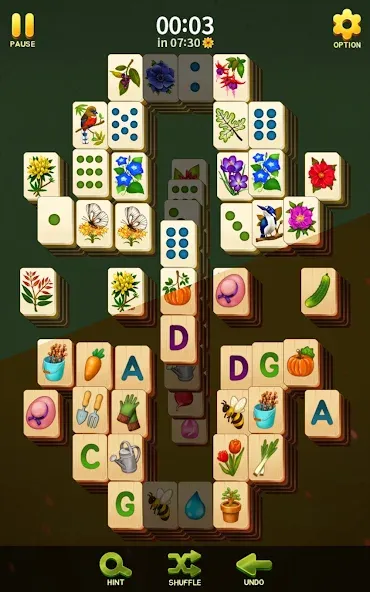 Mahjong Blossom Solitaire  [МОД Бесконечные монеты] Screenshot 2