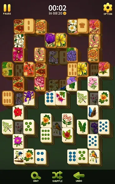 Mahjong Blossom Solitaire  [МОД Бесконечные монеты] Screenshot 4