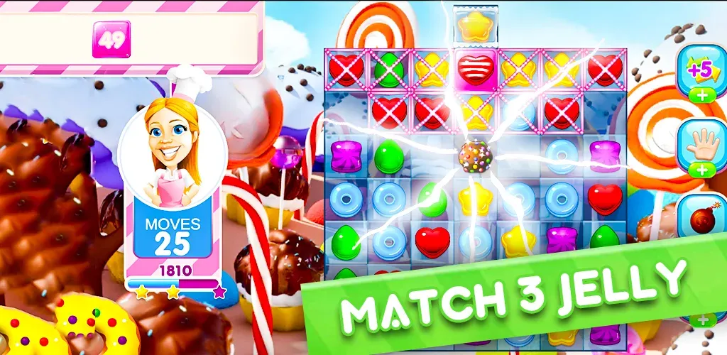 Jelly Kingdom Crush - Match 3  [МОД Unlocked] Screenshot 1