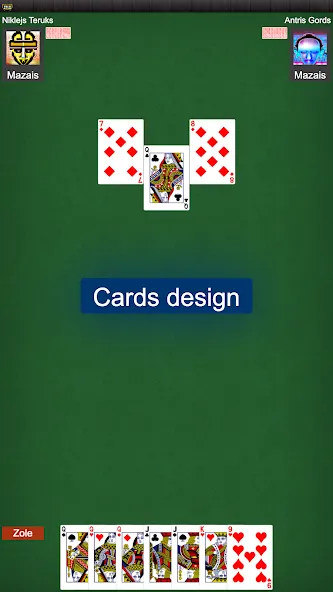 Latvian card game: RaccoonZole  [МОД Бесконечные монеты] Screenshot 4