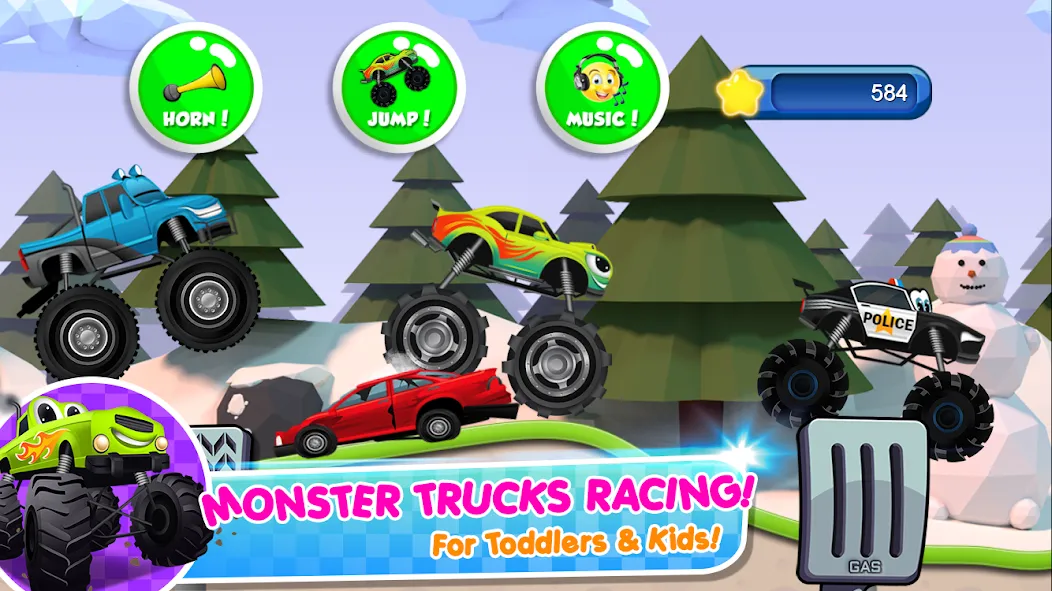 Monster Trucks Game for Kids 2 (Монстр Тракс Игра для Детей 2)  [МОД Mega Pack] Screenshot 1