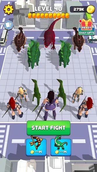 Dinosaur Monster Fight Battle (Бамбам Монстр Против 100 Дверей)  [МОД Много денег] Screenshot 4