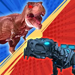 Скачать взломанную Dinosaur Monster Fight Battle (Бамбам Монстр Против 100 Дверей)  [МОД Много денег] - стабильная версия apk на Андроид