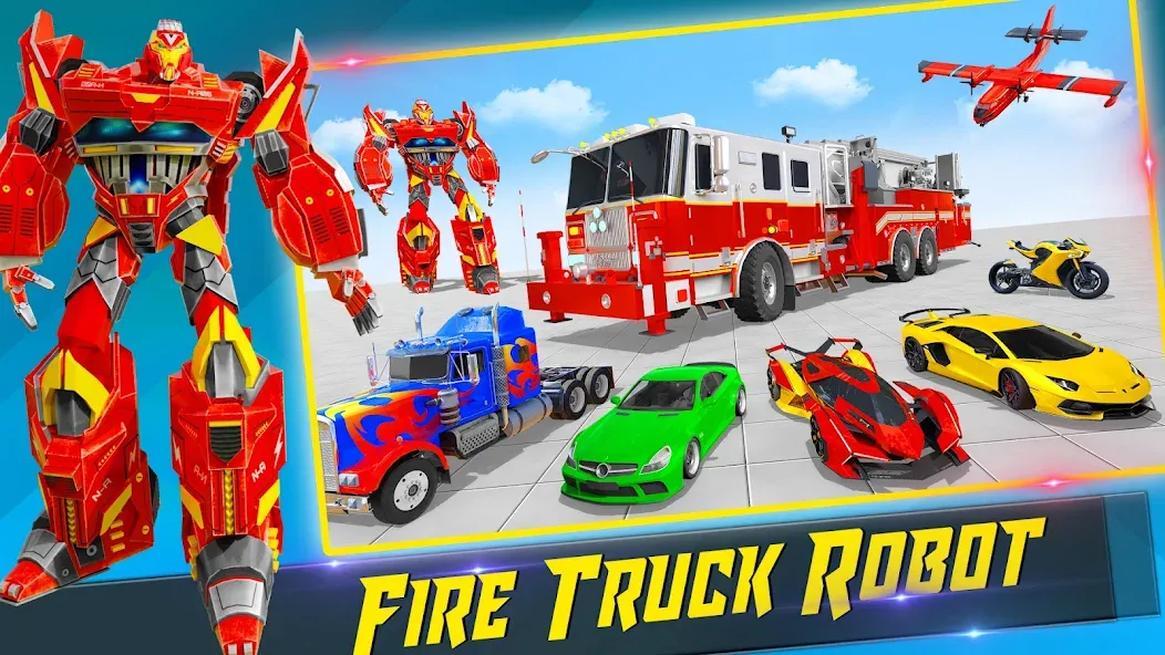 Fire Truck Robot Car Game  [МОД Все открыто] Screenshot 4