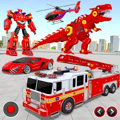 Взломанная Fire Truck Robot Car Game  [МОД Все открыто] - полная версия apk на Андроид