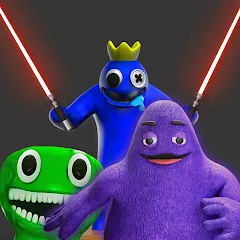 Скачать взломанную Grimace monster playground (Батл Плейграунд Монстерс)  [МОД Mega Pack] - полная версия apk на Андроид