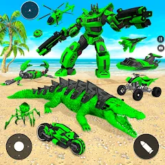 Взломанная Crocodile Animal Robot Games  [МОД Menu] - полная версия apk на Андроид