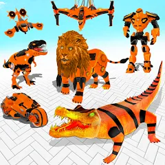 Взломанная Robot Game Transform Crocodile  [МОД Все открыто] - стабильная версия apk на Андроид
