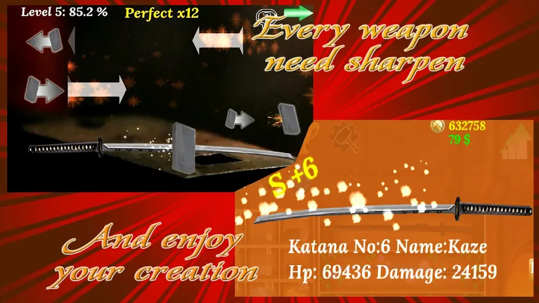 Katana Collection : blacksmith  [МОД Бесконечные монеты] Screenshot 4