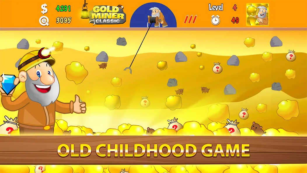 Gold Miner Classic: Gold Rush (Голд Майнер Классик)  [МОД Unlocked] Screenshot 1