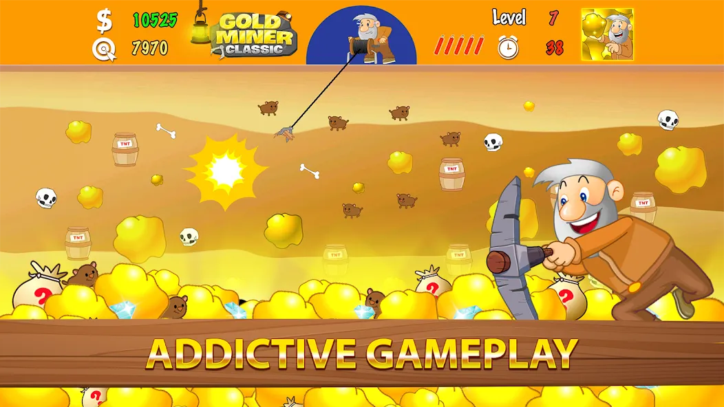 Gold Miner Classic: Gold Rush (Голд Майнер Классик)  [МОД Unlocked] Screenshot 2