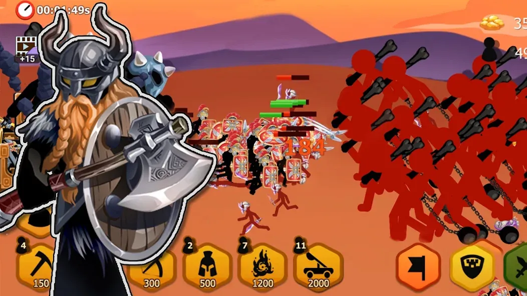 Stickman Battle 2: Empires War (Стикмен Битва 2)  [МОД Много монет] Screenshot 2