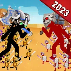 Скачать взломанную Stickman Battle 2: Empires War (Стикмен Битва 2)  [МОД Много монет] - полная версия apk на Андроид