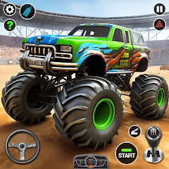 Скачать взломанную 4x4 Monster Truck Racing Games (Монстр Трак Гонки игры)  [МОД Много монет] - последняя версия apk на Андроид