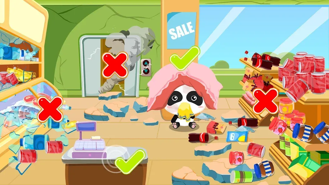 Baby Panda Earthquake Safety 1  [МОД Menu] Screenshot 3