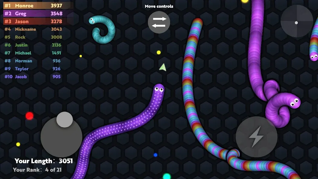 Slide.io - Hungry Snake Game  [МОД Меню] Screenshot 3