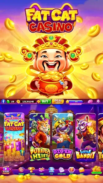 Fat Cat Casino - Slots Game (Фэт Кэт Казино)  [МОД Много денег] Screenshot 2