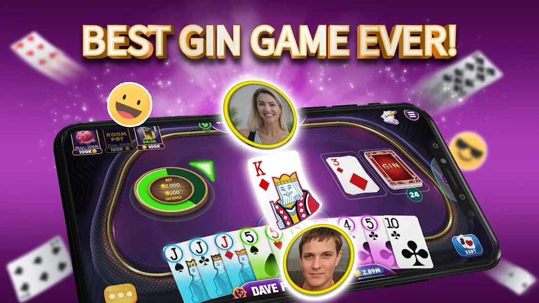 Gin Rummy Elite: Online Game (Джин Рамми)  [МОД Бесконечные деньги] Screenshot 1