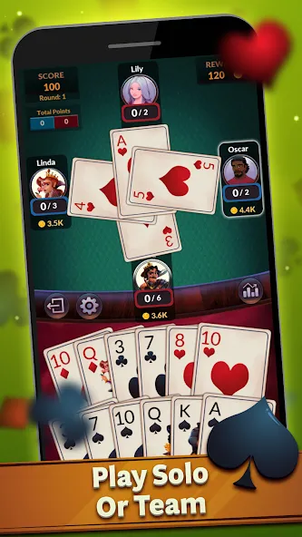 Spades - Offline Card Games (Спейдс)  [МОД Menu] Screenshot 2