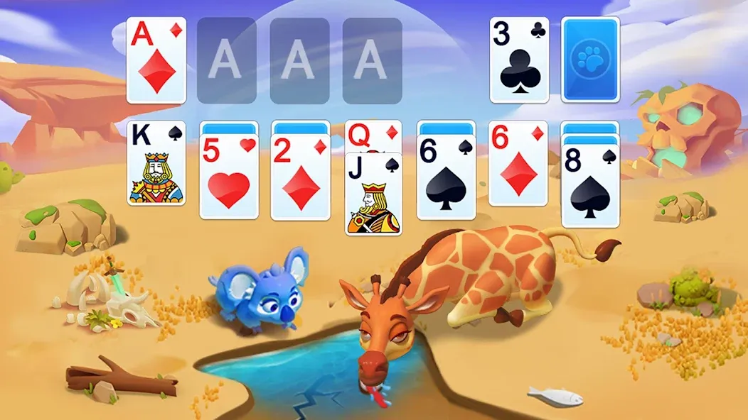 Solitaire - Wild Park  [МОД Бесконечные монеты] Screenshot 1