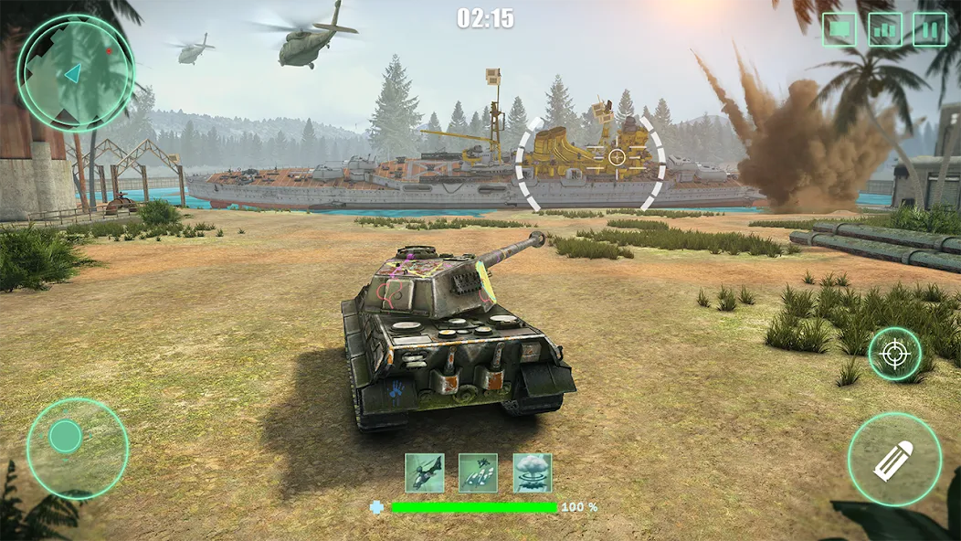 World Tanks War: Offline Games (Танковые военные машины Блиц)  [МОД Много монет] Screenshot 1