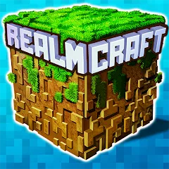 Скачать взломанную Mini Block Craft Realm Craft (РеалмКрафт)  [МОД Unlimited Money] - полная версия apk на Андроид