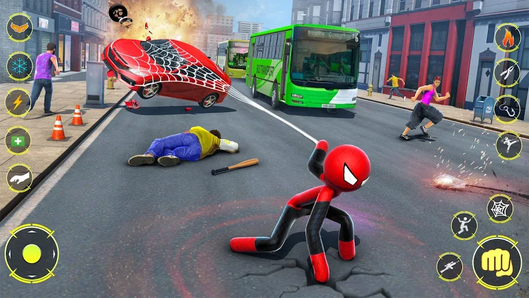 StickMan Rope Hero Spider Game (Стикмен Роуп Хиро Спайдер Гейм)  [МОД Бесконечные деньги] Screenshot 3