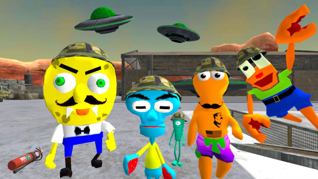 Sponge Area 51. Neighbor Alien  [МОД Mega Pack] Screenshot 1