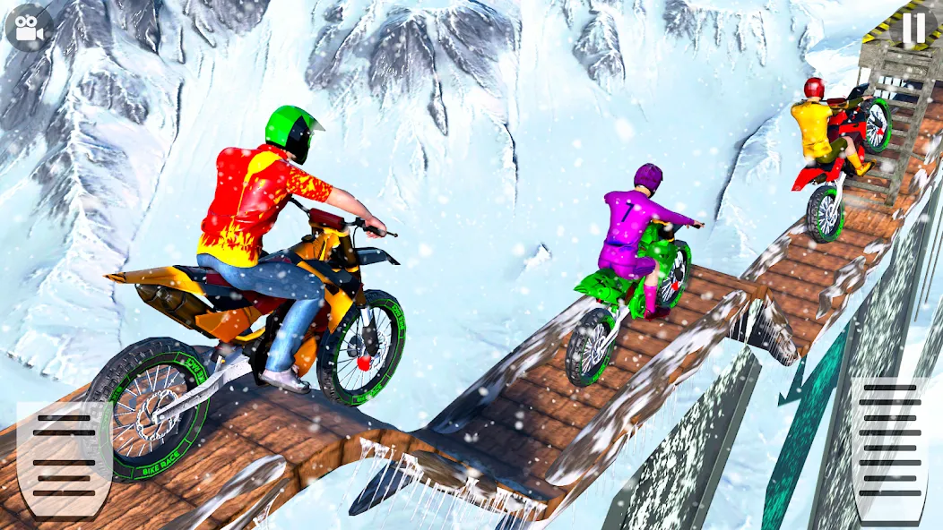 Snow Tricky Bike Stunt Race 3D  [МОД Бесконечные деньги] Screenshot 4