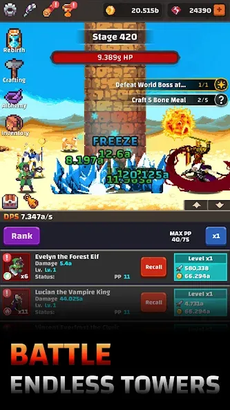 Tower Quest: Pixel Idle RPG (тауэр квест)  [МОД Menu] Screenshot 1