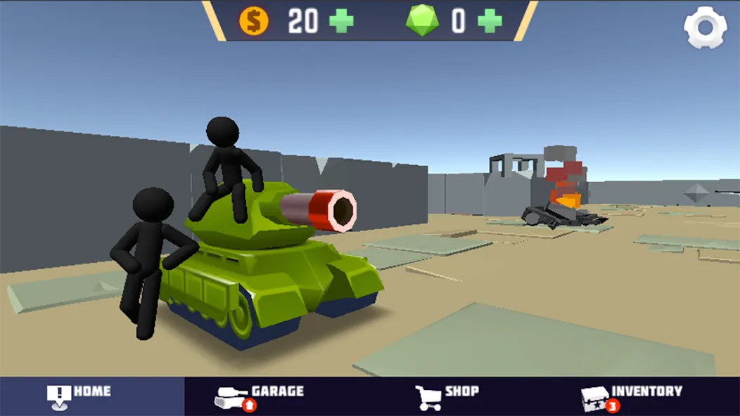 Stickman Tank Battle (Стикмен Танк Баттл)  [МОД Menu] Screenshot 1