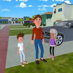 Взломанная Super Dad Virtual : Happy Game  [МОД Mega Pack] - стабильная версия apk на Андроид