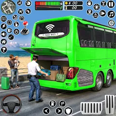 Взломанная Coach Tourist Bus City Driving  [МОД Mega Pack] - стабильная версия apk на Андроид