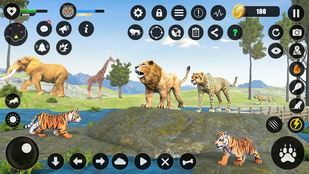 Tiger Simulator Animal Games (Тигровый симулятор  игры с животными)  [МОД Unlimited Money] Screenshot 1