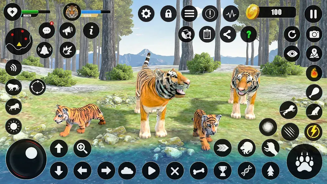 Tiger Simulator Animal Games (Тигровый симулятор  игры с животными)  [МОД Unlimited Money] Screenshot 2