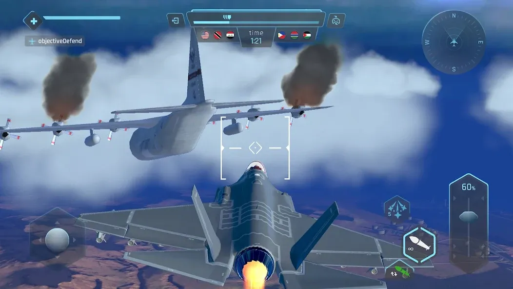 Sky Warriors: Airplane Games (Скай Ворриорс)  [МОД Бесконечные монеты] Screenshot 4