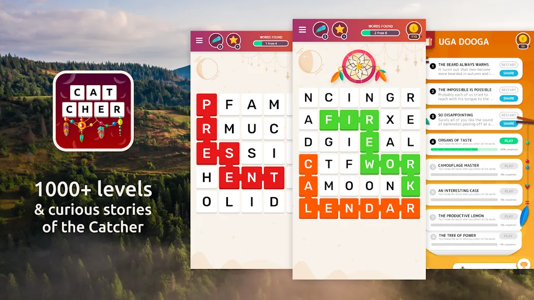 Word Catcher: Word Search  [МОД Бесконечные деньги] Screenshot 1