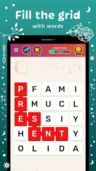 Word Catcher: Word Search  [МОД Бесконечные деньги] Screenshot 2