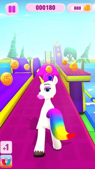 Unicorn Kingdom: Running Games (Юникорн Кингдом)  [МОД Много монет] Screenshot 3