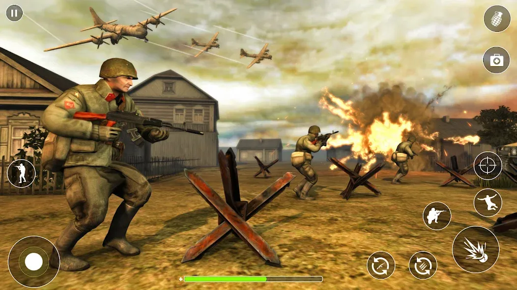 WW2 Survival Shooter :Gun fire (Вторая Мировая Война  )  [МОД Много монет] Screenshot 1