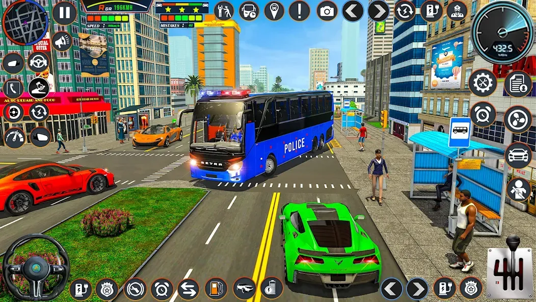 City Bus Simulator Bus Game 3D (Полицейский автобус симулятор)  [МОД Unlimited Money] Screenshot 1