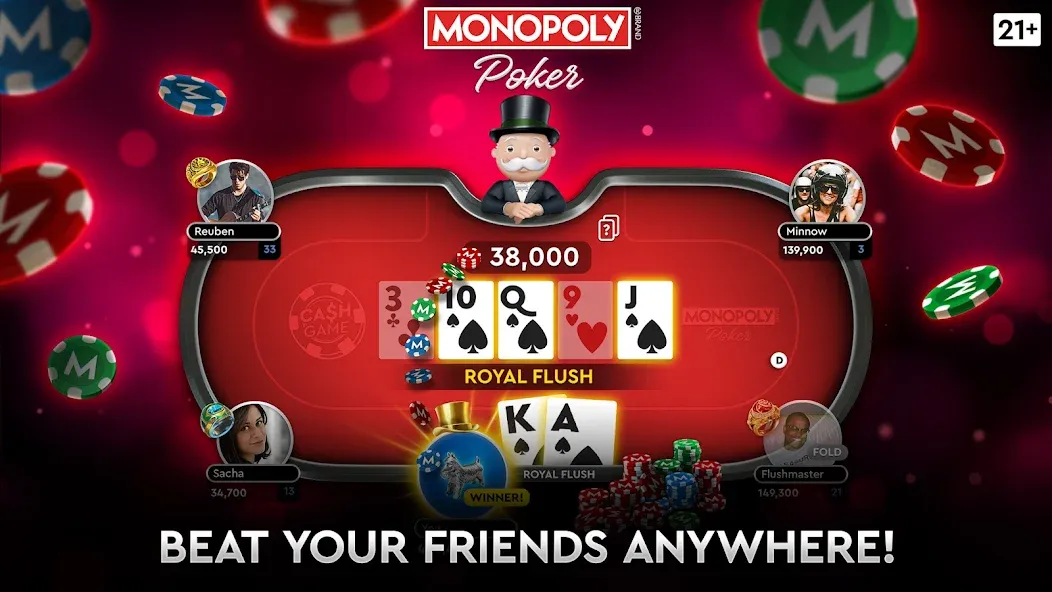 MONOPOLY Poker - Texas Holdem (МОНОПОЛИЯ Покер)  [МОД Бесконечные деньги] Screenshot 3