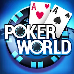 Скачать взлом Poker World, Offline TX Holdem (Покер Ворлд)  [МОД Много монет] - последняя версия apk на Андроид