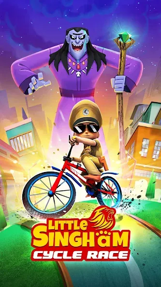 Little Singham Cycle Race (Литл Сингам Велосипедная Гонка)  [МОД Все открыто] Screenshot 1