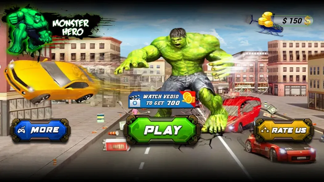 Monster Superhero: Green Fight  [МОД Бесконечные монеты] Screenshot 4